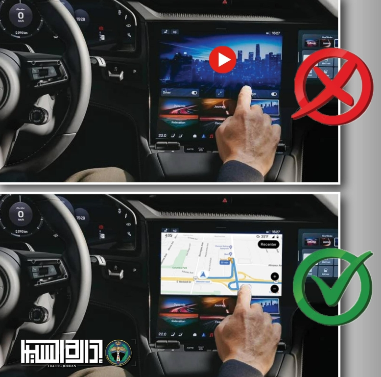 الاردن .. السير توضح عقوبة استخدام الشاشات داخل المركبات