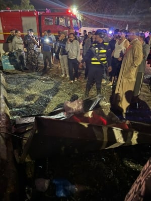 انفجار داخل محل لبيع مياه الشرب في مادبا صور